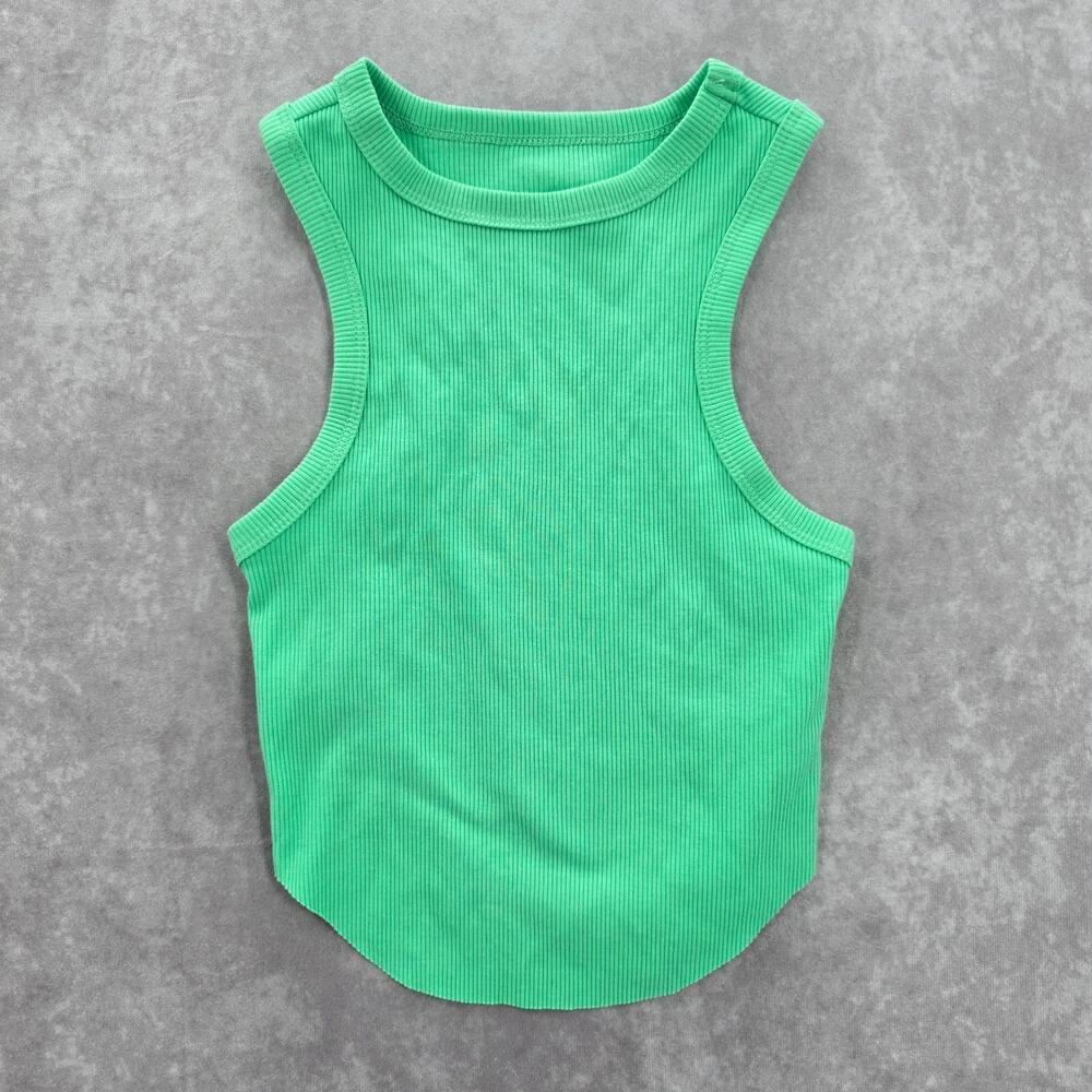 Wild Fable Green Ribbed Sleeveless Cropped Junior Tank‎ Top XXS
